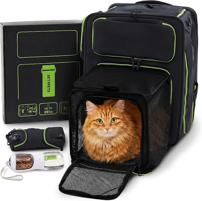 Optimized Cat Carrier Backpack for Travel Car 3-in-1 Expandable Cat Small Dog Trendy