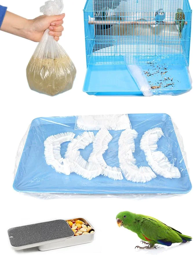 Secure Disposable Bird Cage Liners Clear Plastic Parakeet Cage Liner Bag Effective