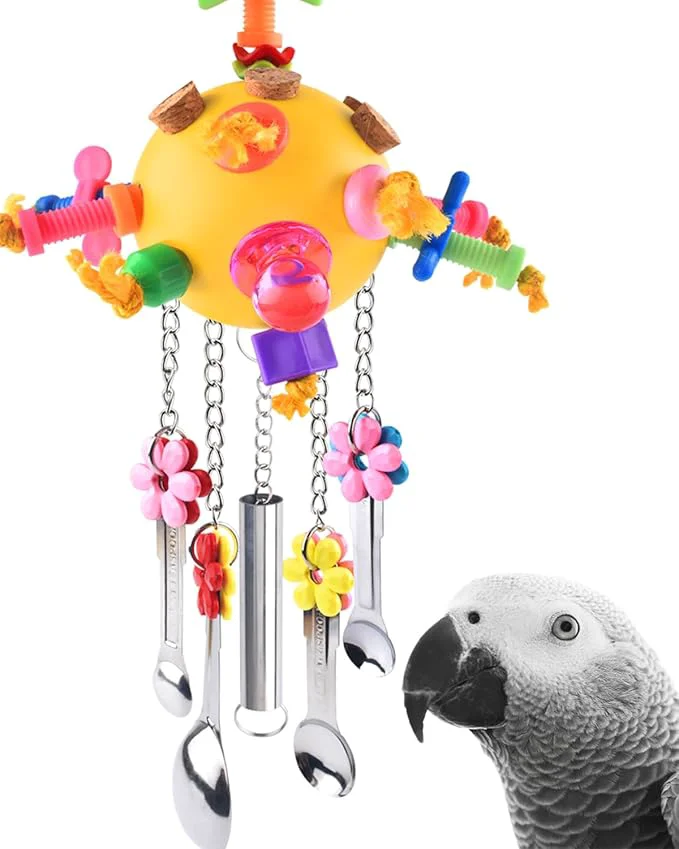 Crafted KATUMO Bird Toys Pull Spoons Colorful Acrylic Stick Toys Parrot Chew Toy Innovative