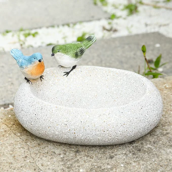 Smart MUMTOP Bird Baths for Outdoors Antique Outdoor Garden Bird Bath Resin Birdbath Excellent