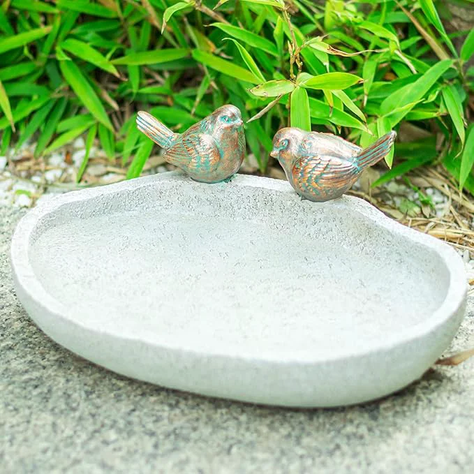 Secure MUMTOP Bird Baths for Outdoors Outdoor Garden Bird Bath Resin Birdbath Bowl Crafted