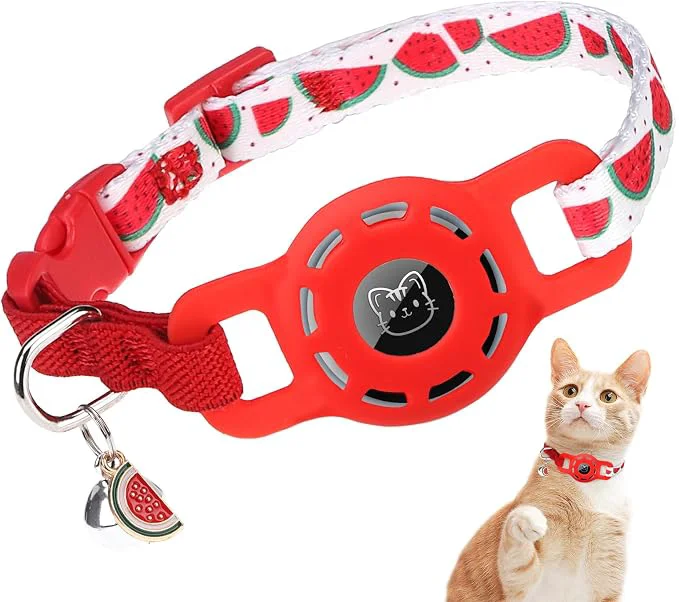 Elegant BINGPET AirTag Cat Collar with Bells Upgraded Safety Elastic Cat Collar with Practical