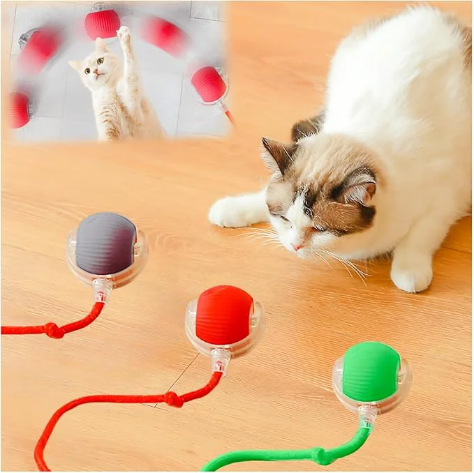 Verified Interactive Cat Toys for Indoor Cats Agility Move Cat Balls Motion Activated Casual