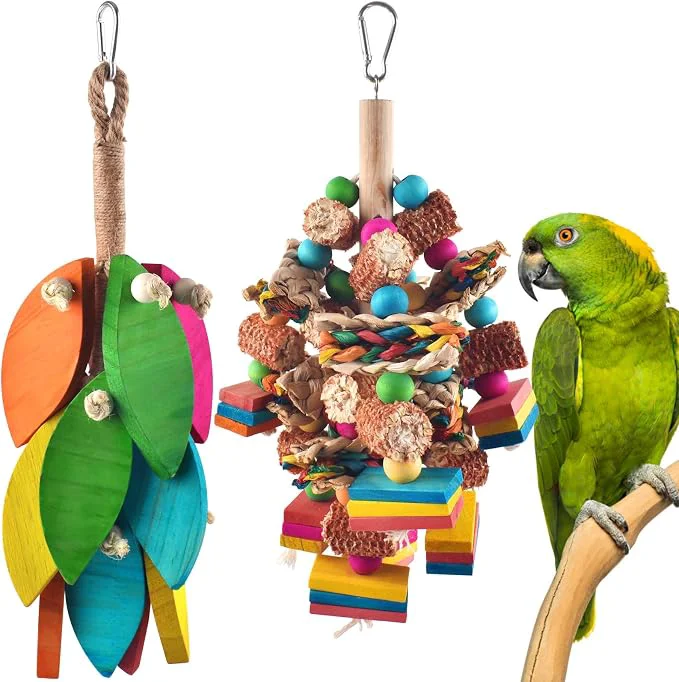 Convenient 2 Pcs Large Bird Toys Natural Corn Cob Parrot Chew Toy Amazon Parrots Luxury
