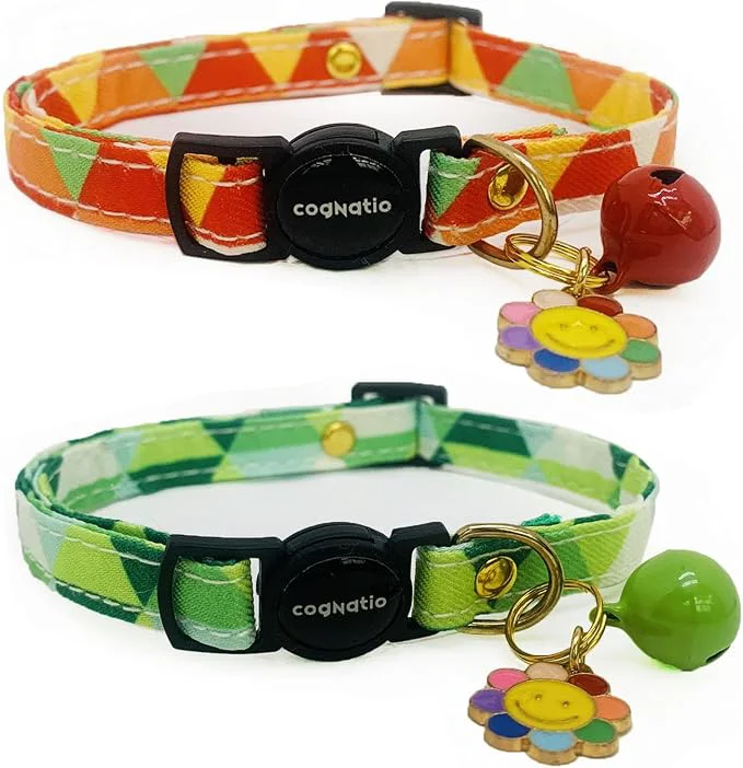 Consistent 2 Pack Cotton Breakaway cat Collars Premium Material