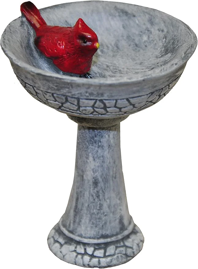Classic G F Products MiniGardenn Cardinal Birdbath Pick 2.25 Polyresin Miniature Professional