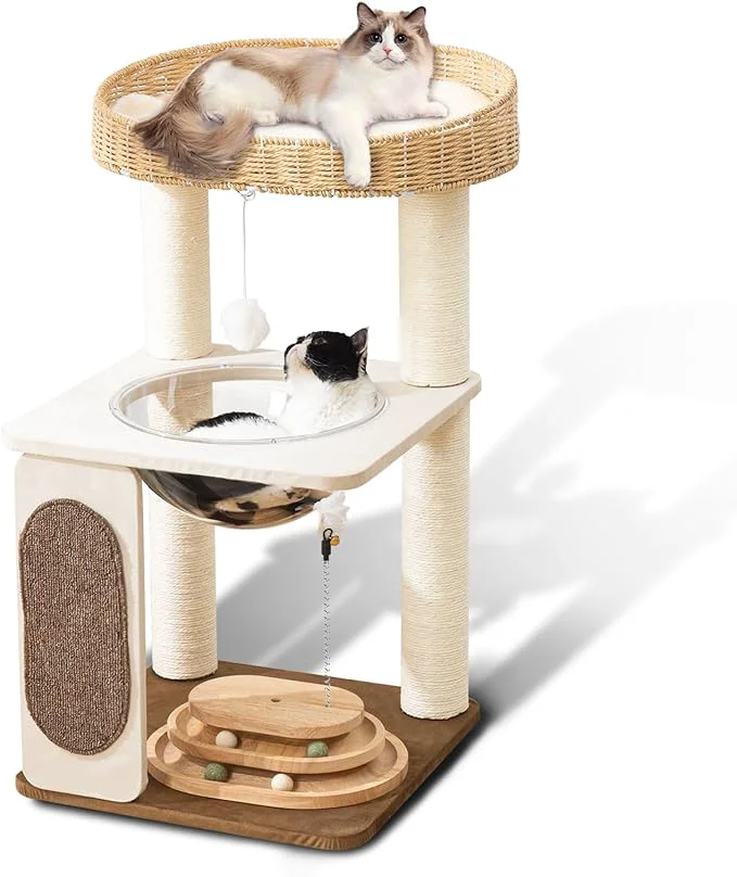 Stylish Modern Cat Tree for Indoor Cats Relaxed