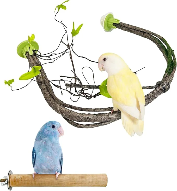Advanced PINVNBY 2 PCS Bendable Bird Perches Simulation Branch Parrot Perch Stand Traditional