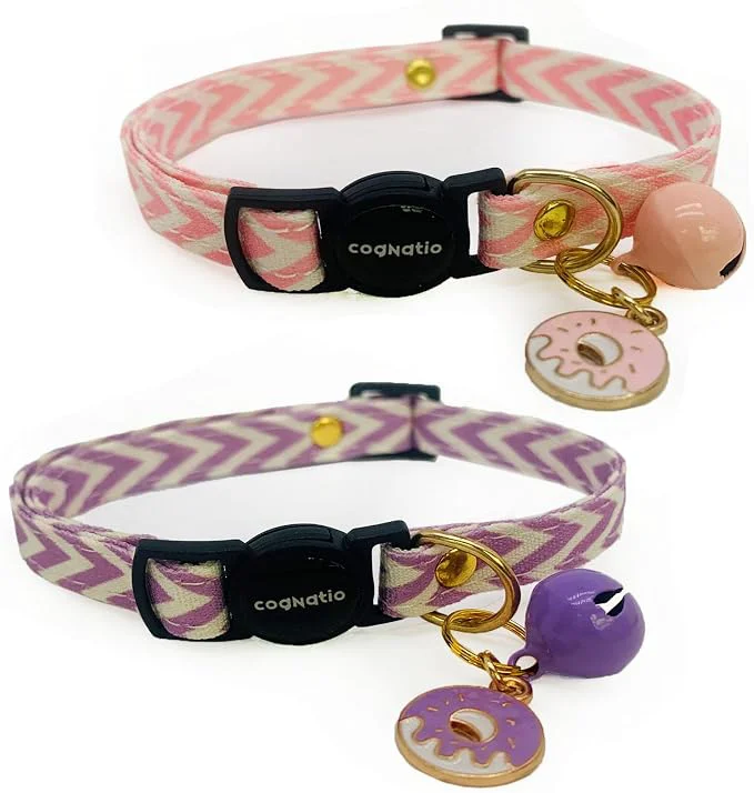 Elite 2 Pack Cotton Breakaway cat Collars Minimalist