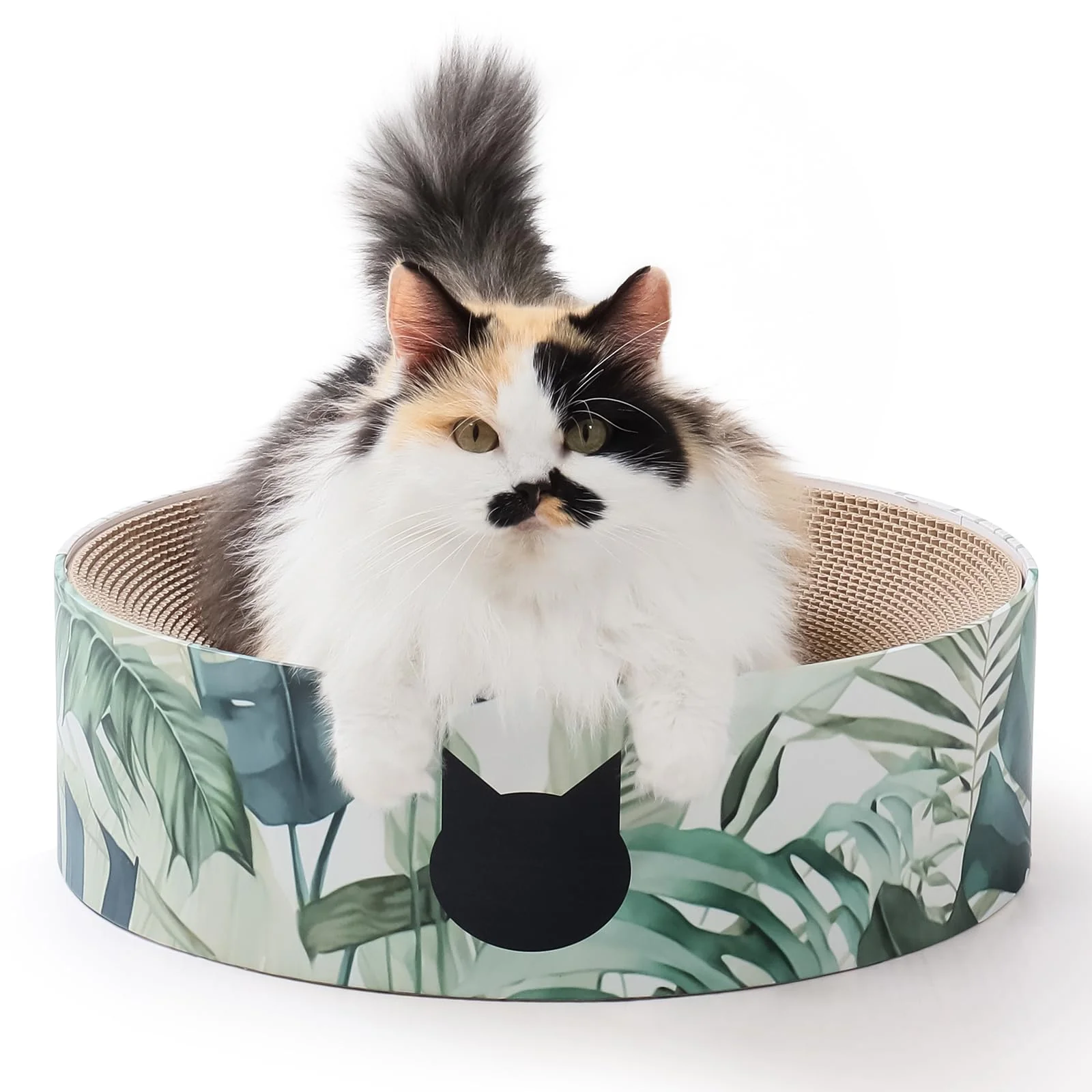 Soft NECOICHI Cat Scratcher Bowl for Indoor Cats — Reversible Scratching Lounger Cozy Cardboard Bed Organic