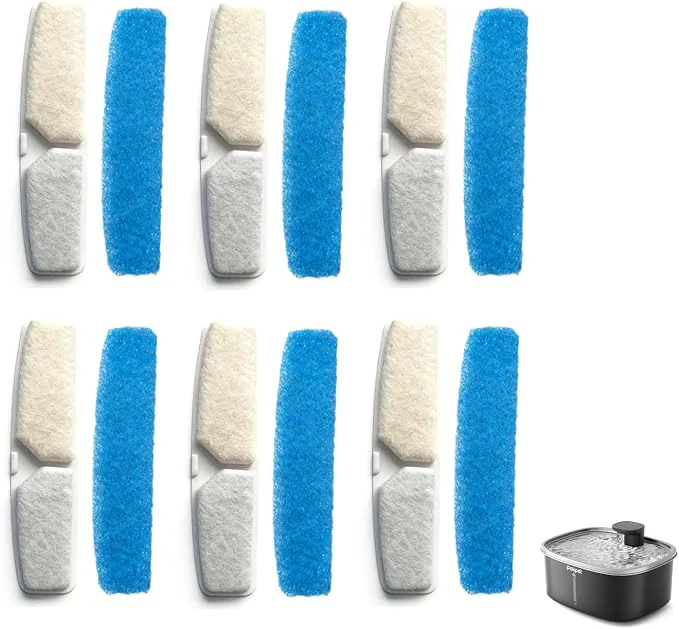 High-Quality 6 Packs Dog Water Fountain Filters 6 Packs Pump Filters Sponges First-Class