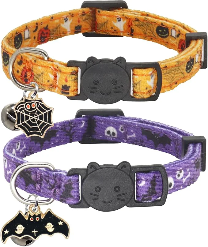 Selected Halloween Cat Collar Cotton 2 Pack Cat Collar Professional