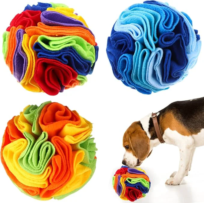 Artisan Droutti 3 Pcs Snuffle Ball for Dogs Stress Relief Interactive Dog Snuffle Ball Optimized