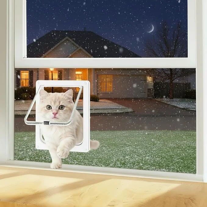 Premium Material Cat Door for Window 4 Locking Modes for Safety Cat Window Door Fits 14 -24 World-Class