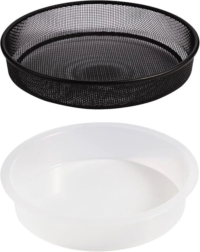 Natural Plastic Round Bird Feeder Bowl and Metal Round Bird Feeder Tray Wild Birds Breathable