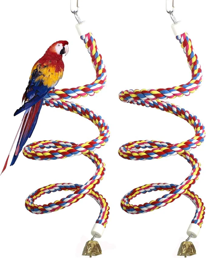 Detailed 2PCSx 79inch Bird Spiral Rope Pure