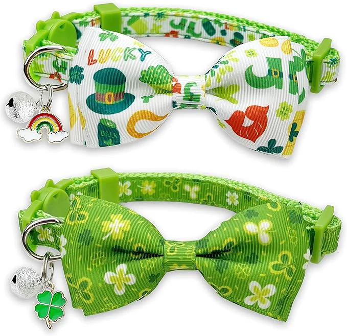 Relaxed 2 Pack St. Patrick Day Cat Collar Premium