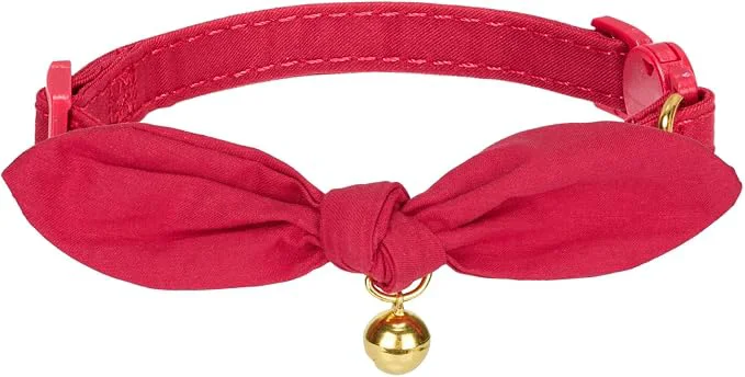 Enhanced Bunny Ear Cat Collar with Bell and Bow Tie Breakaway Cute Bowtie Kitten Collars Original Design