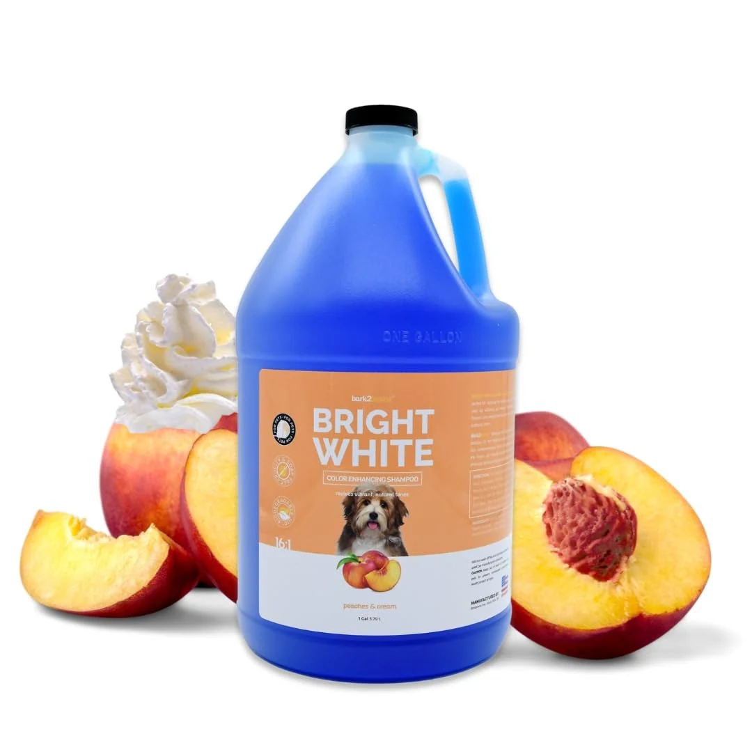Eco-Friendly Bark2Basics Brighten White Dog Shampoo - 1 Gallon Chamomile Natural Whitening Shine Professional Artisan