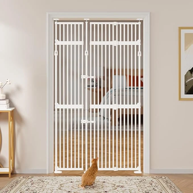 Professional unipaws 86 High Extra Tall Cat Gate Auto Closing and No Drilling Safety Gate Original