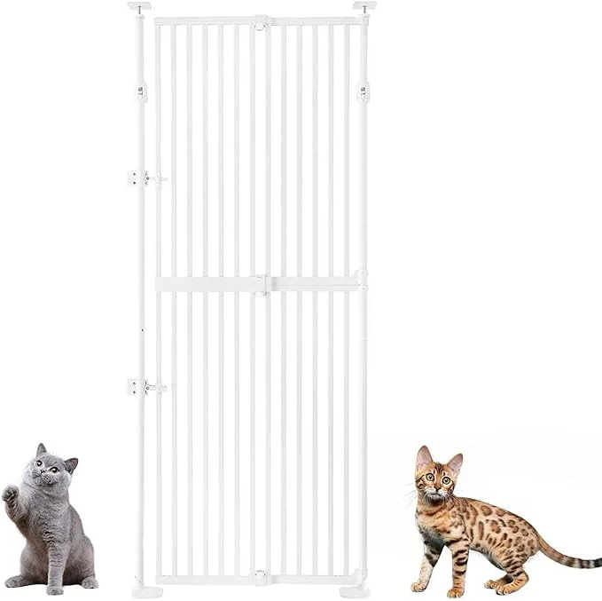 Specialty unipaws 75 High Extra Tall Cat Gate Auto Closing and No Drilling Safety Gate Relaxed