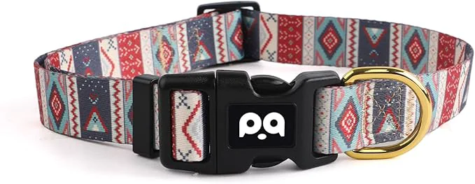 Artisan QQPETS Adjustable Soft Dog Collar Print Flower Pink Multicolor Cute Patterns Sophisticated