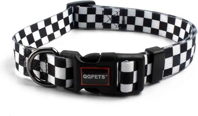 Unique QQPETS Adjustable Soft Dog Collar Print Flower Pink Multicolor Cute Patterns Next-Generation