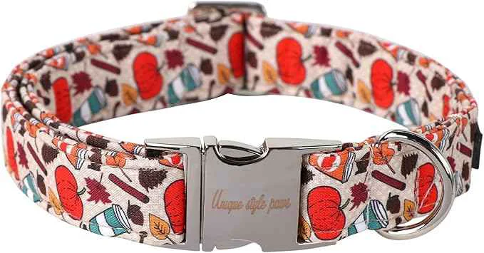 Carefully Designed Unique style paws Halloween Dog Collar Metal Buckle Pumpkin Collar Gift Durable Fine Crafted