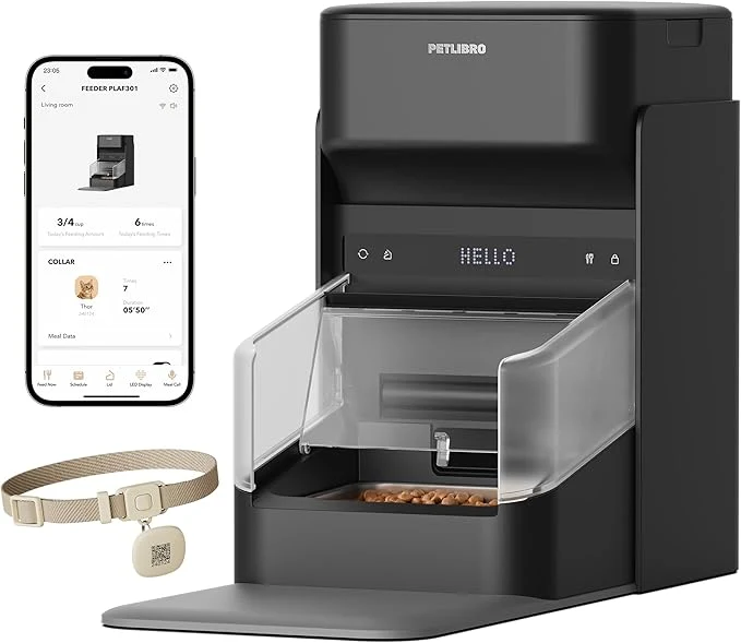 Soft PETLIBRO RFID Automatic Cat Feeder Collar Sensor for Personalized Meals Cats Recognition Diet Tracking and Anti-Stealing for Multi-Pets Homes and Different Diets Wi-Fi Programmable Food DispenserAbout ThisOverview Selected