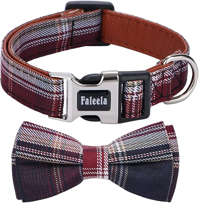 Clean Faleela Soft Comfy Bowtie Dog Collar Detachable and Adjustable Bow Tie Collar Healthy
