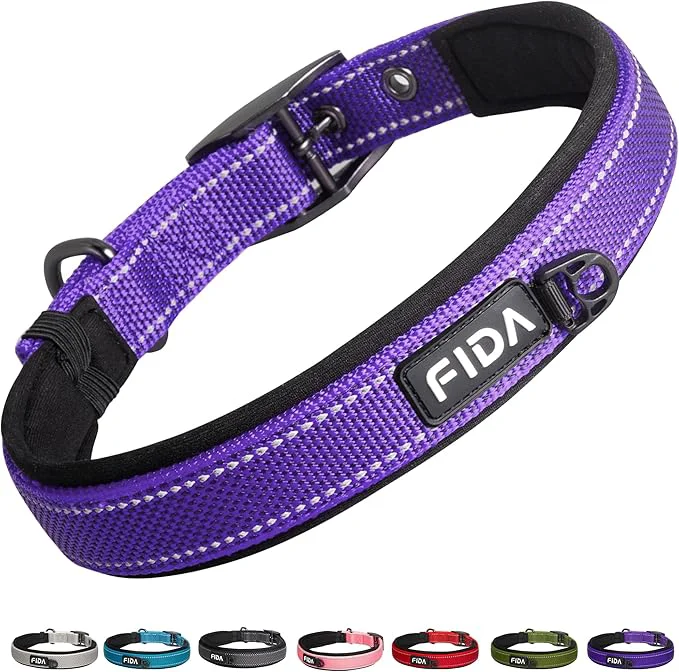 Top-Quality Fida Heavy Duty Dog Collar Ultra Comfortable Soft Neoprene Padded Adjustable Carefully Designed