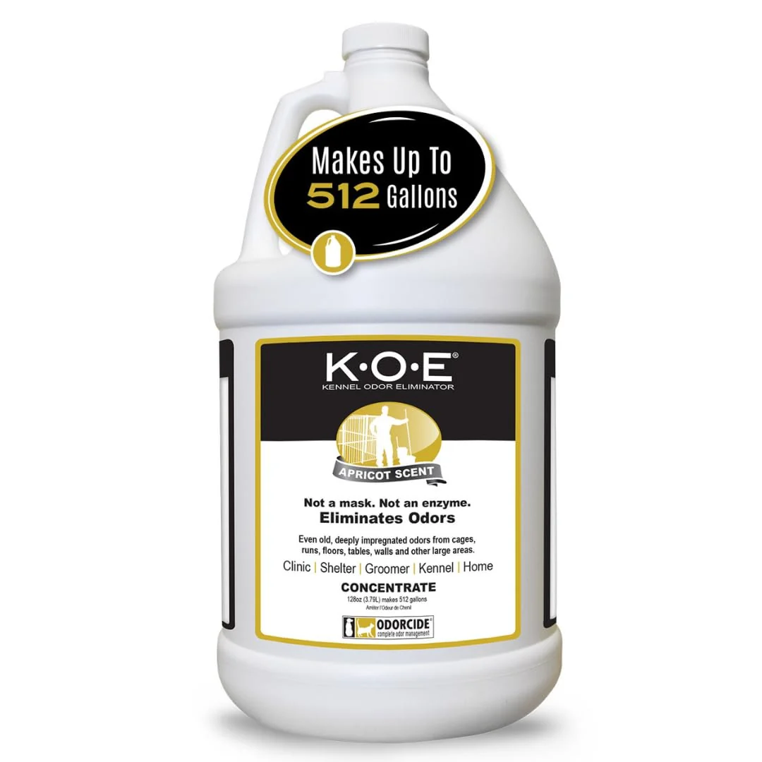 Pure Odorcide K.O.E. Apricot Odor Eliminator Concentrate – Non-Enzymatic Safe for Cages Kennels 128 oz Casual