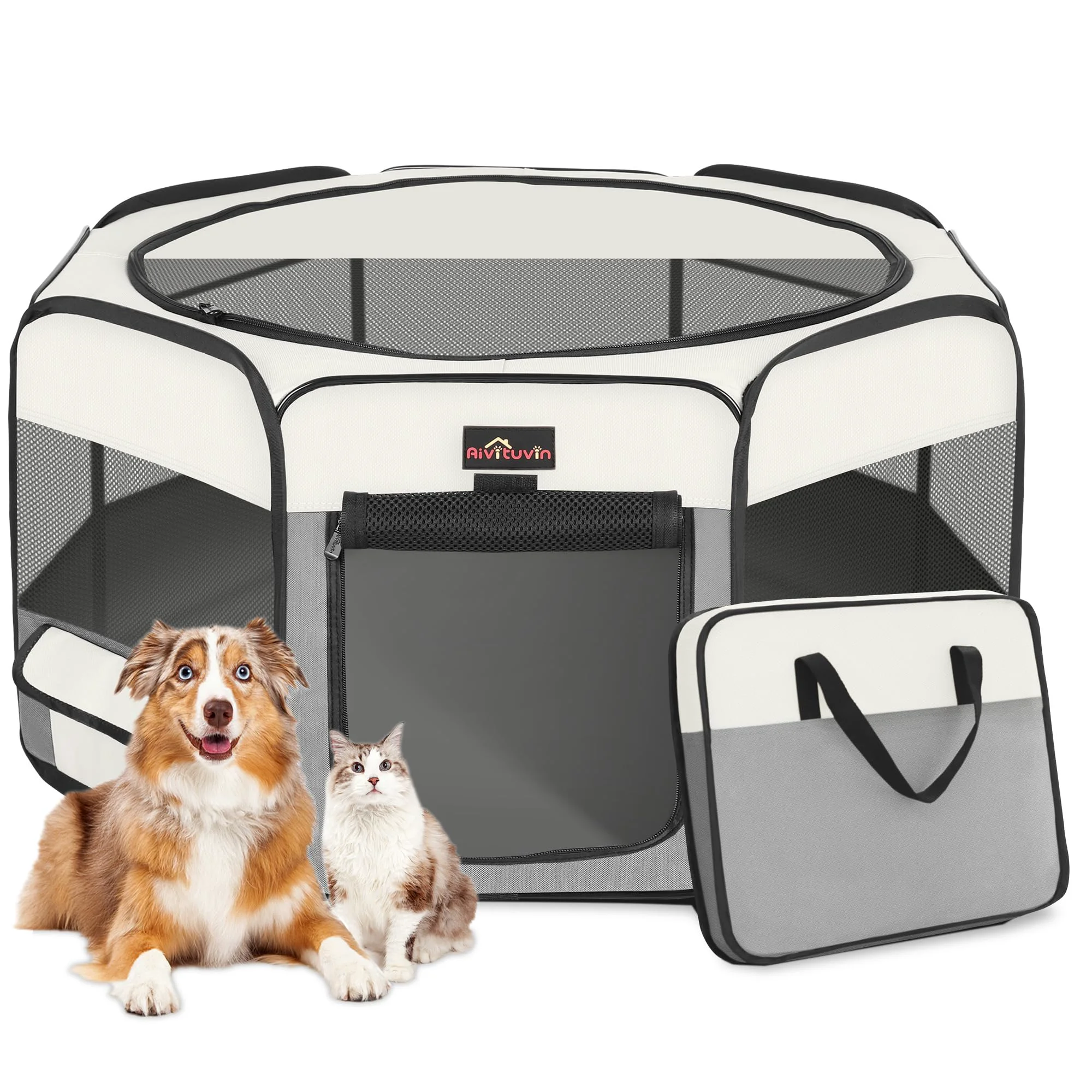 Advanced Aivituvin Foldable Waterproof Dog Playpen – 8-Panel Portable Indoor Outdoor Pet Pen XL Quality