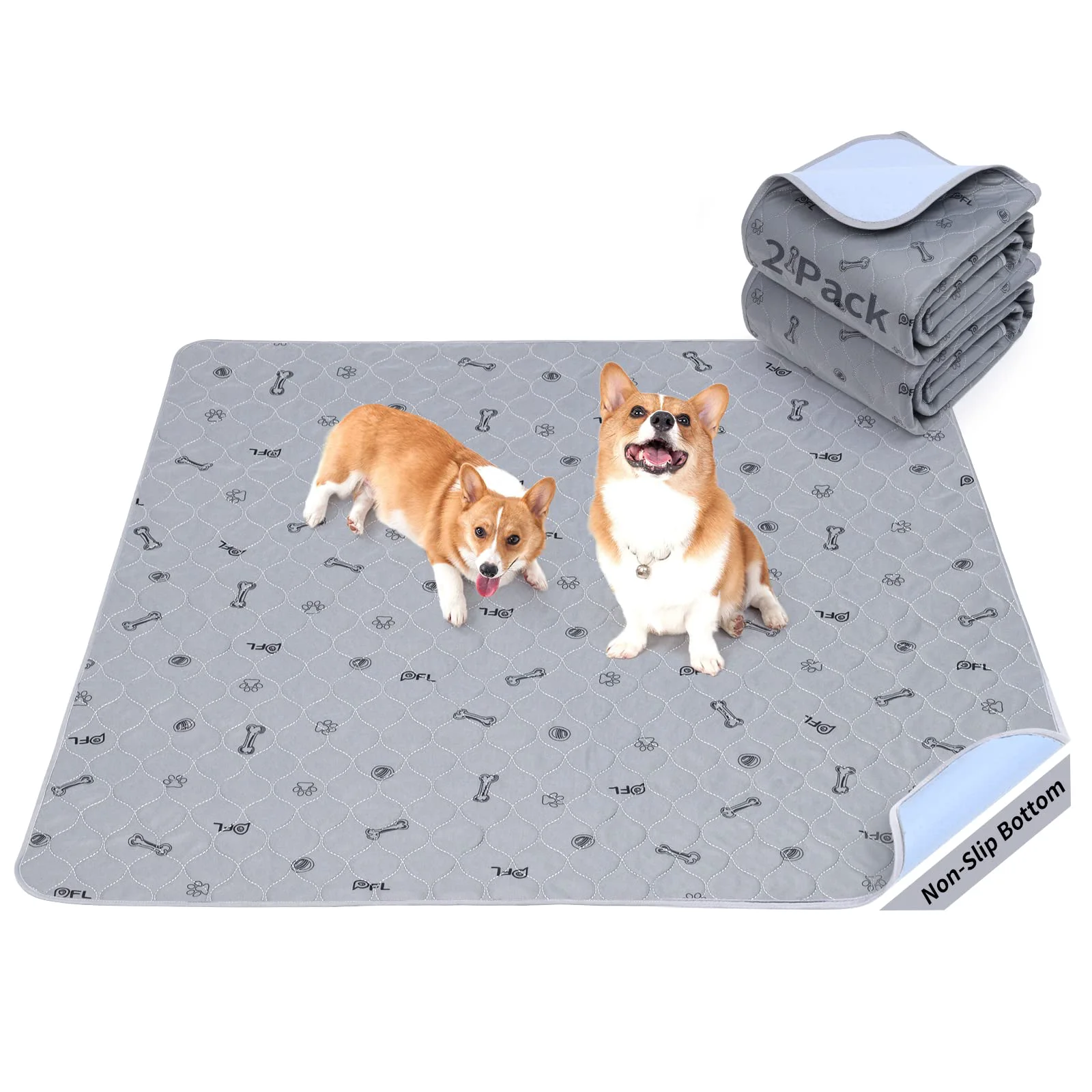Genuine PICK FOR LIFE 2Pack Washable Puppy Pads 48x48 – Absorbent Non-Slip Waterproof Natural