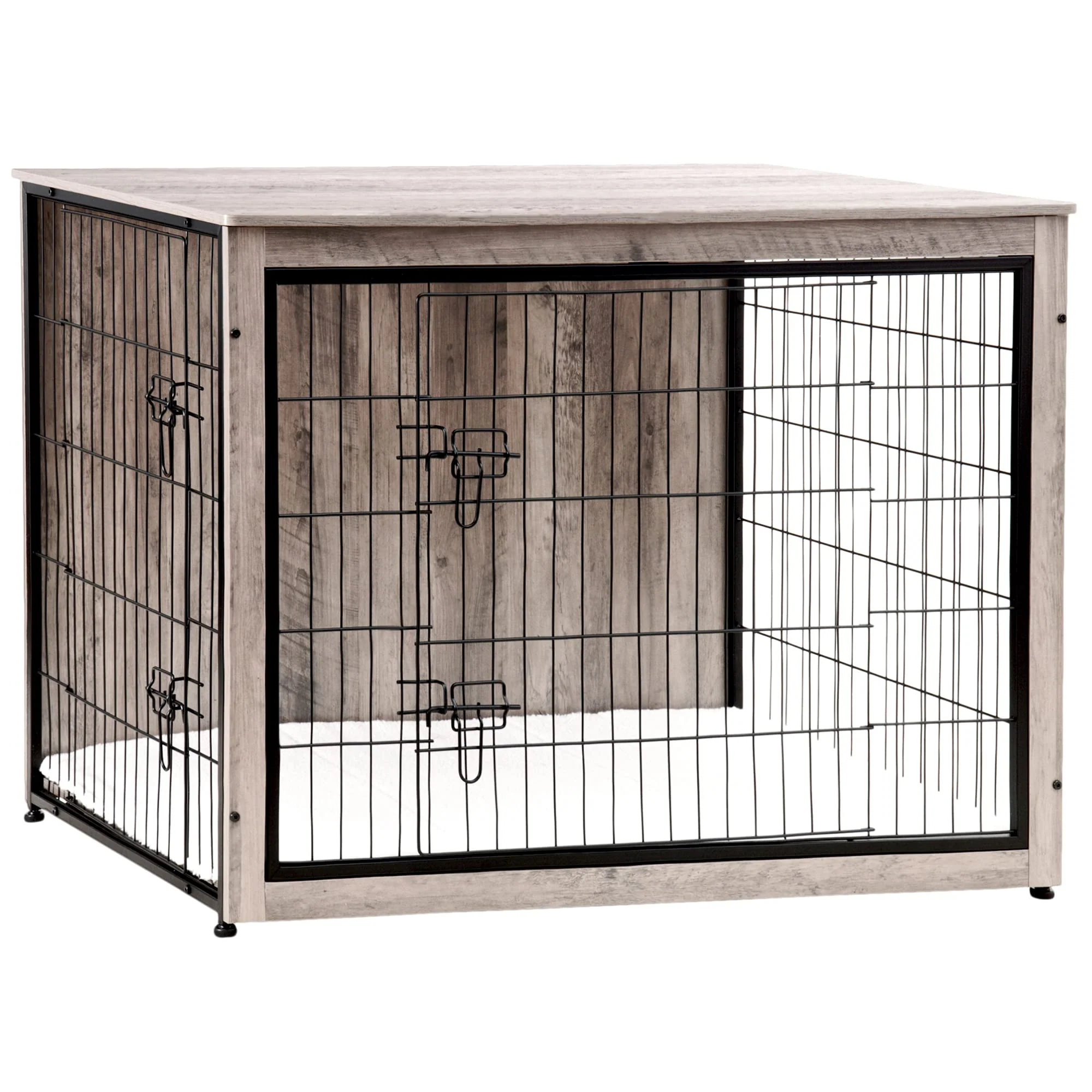 Breathable DWANTON Extra Large Dog Crate Furniture with Cushion – 43.3 inches L Greige Fast
