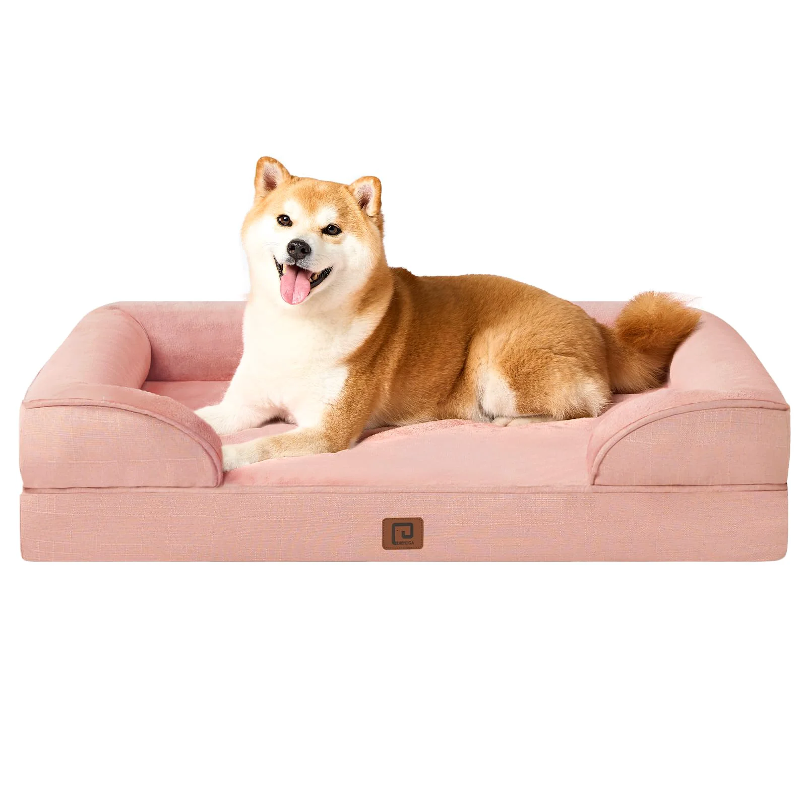 Consistent EHEYCIGA Orthopedic Dog Bed for Large Dogs — Waterproof Memory Foam with Sides Non-Slip Dusty Pink Secure