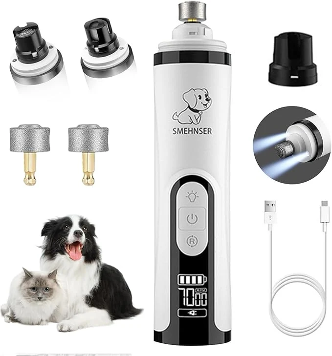 User-Friendly 2026 Upgraded Silent Groom Pro Nail Grinder - 3-Speed Cordless Grooming Pro Nail Grinder Pet Nail Trimmer with 2 LED Light USB-C Rechargeable 2 Grinding Wheels for Small Medium Large Dogs and CatsAbout This Elite