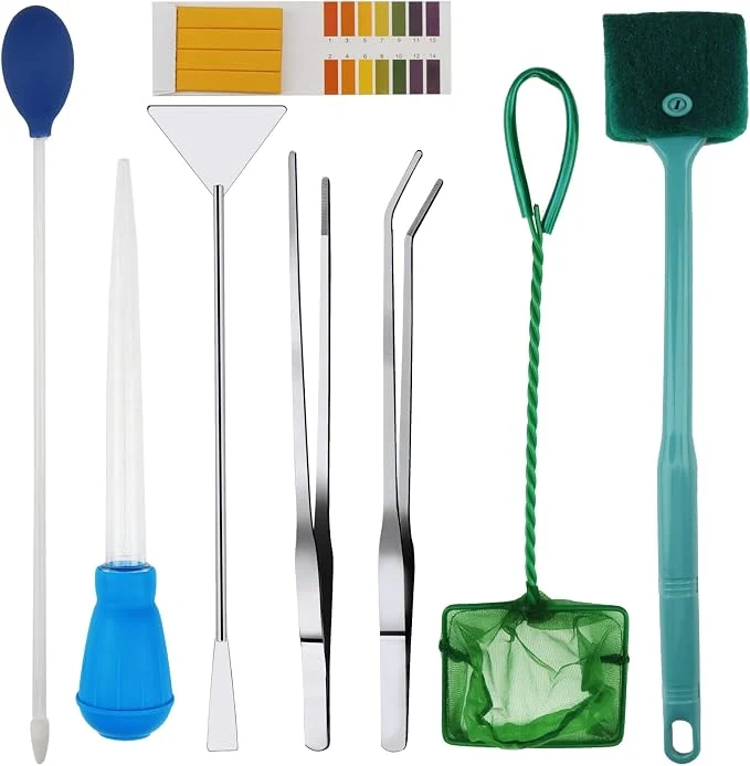Long-Lasting Fish Tank Cleaning Tools 8 in 1 Aquarium Feeder Tools Kit Aquarium Plants Refined