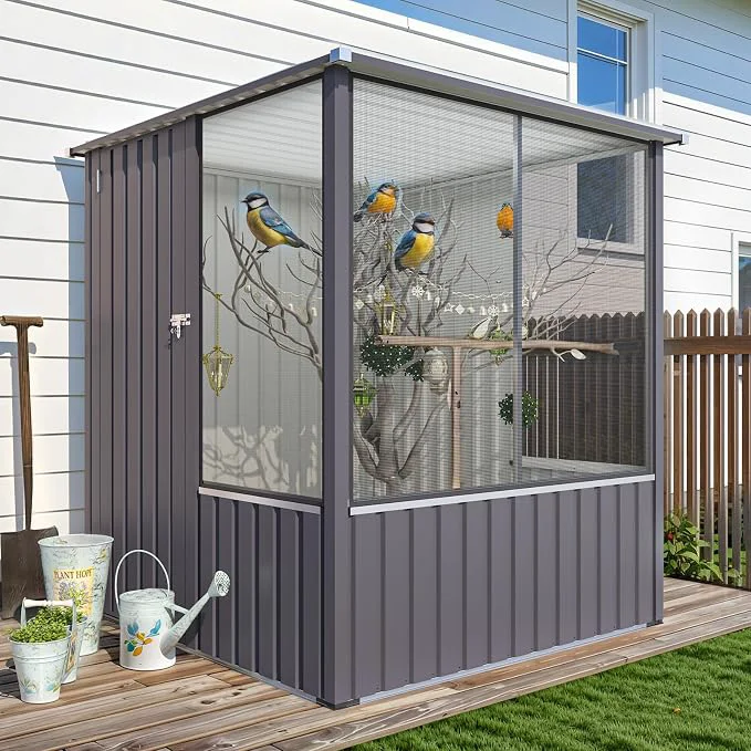 Luxury AECOJOY 5 x 5 FT Outdoor Large Bird Cage Parrot Cage Casual