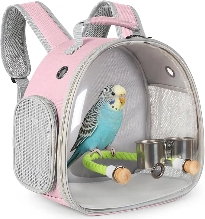 Unique Small Bird Travel Backpack Carrier Cage Artisan