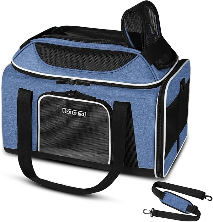 Crafted Petskd Top-Expandable Pet Carrier 17x11x9.5 Inches Alaska Airline Unique