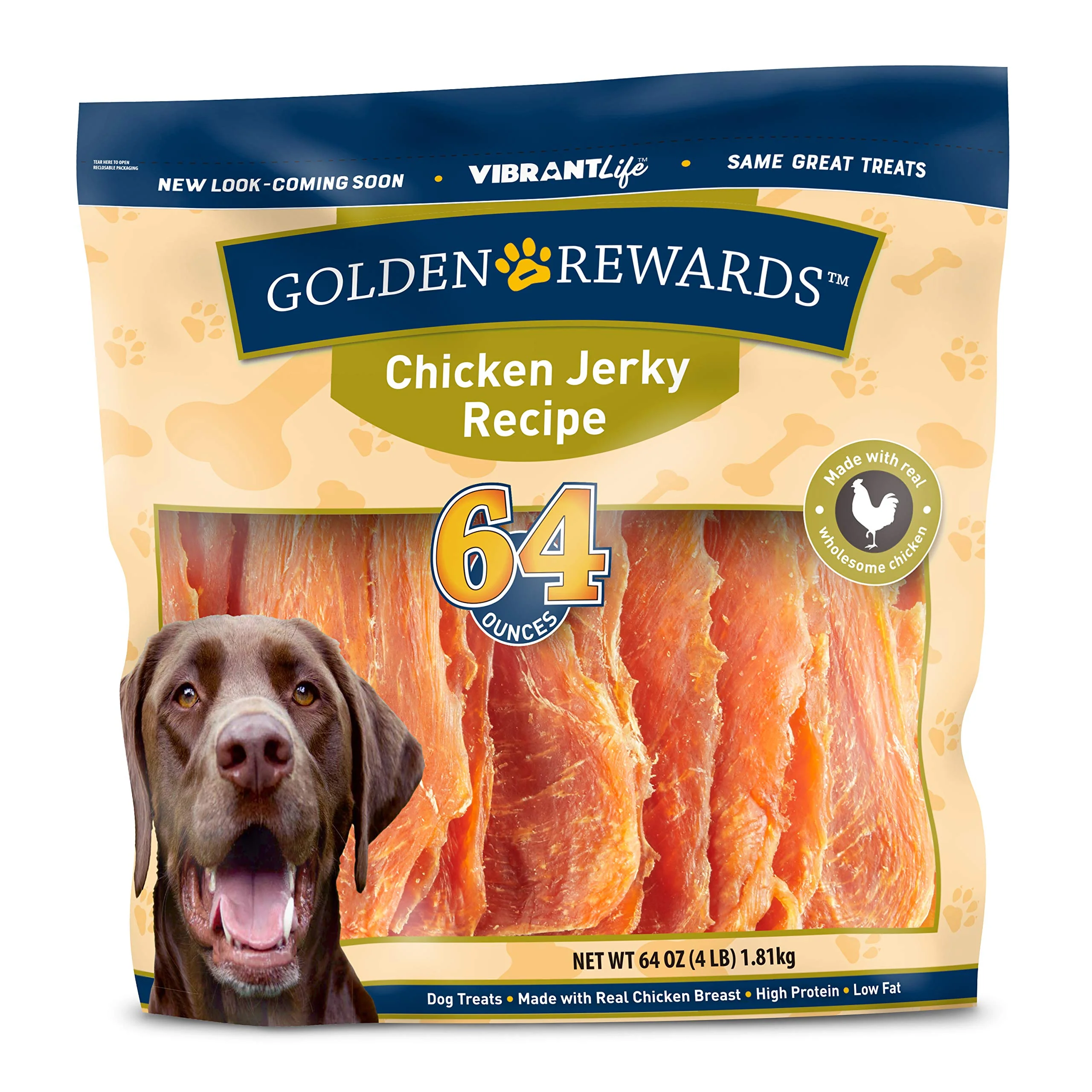User-Friendly Golden Rewards Jerky Recipe Dog Treats Chicken Jerky 64 oz 1 Pack – Protein-Packed Chicken Secure