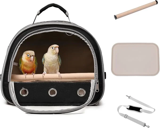 Crafted Bird Carrier Bird Cage Parakeet Parrot Budgie Carrier Backpack Flexible