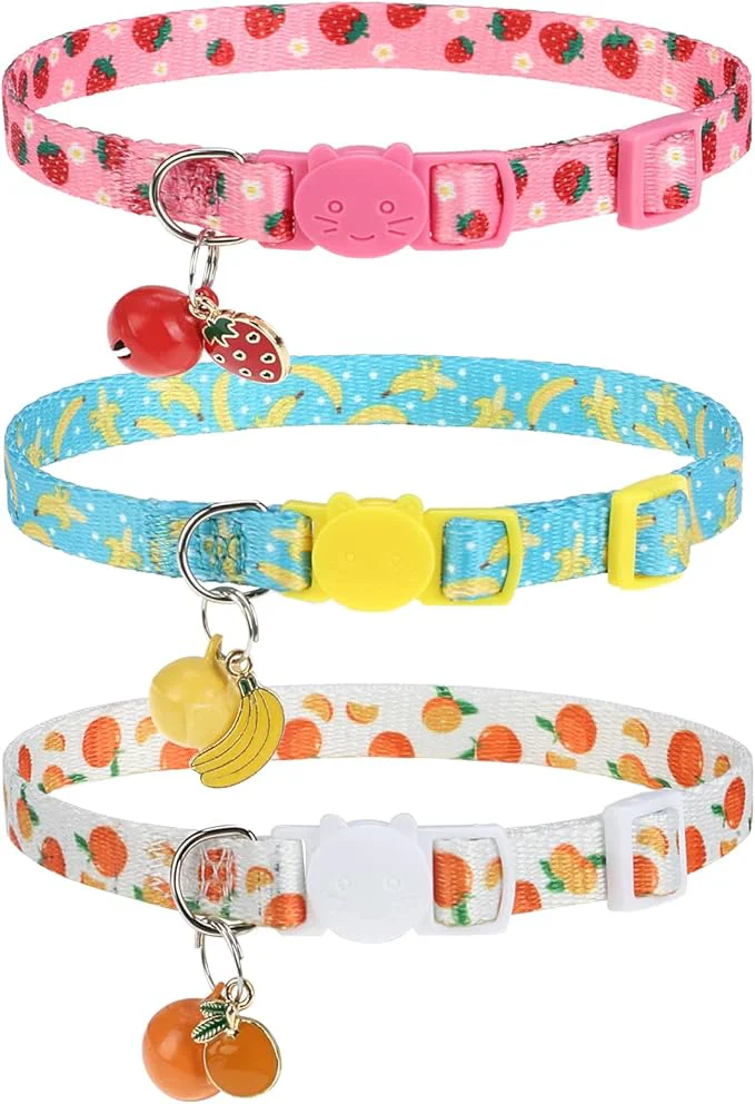 Reliable Breakaway Cat Collars with Bell Cute Pendants 3 Pack Safety Buckle Kitten Contemporary