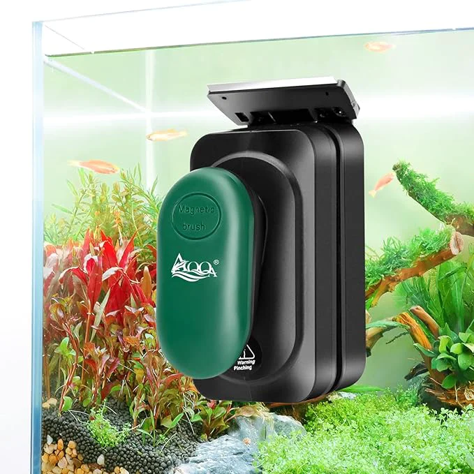 Exclusive AQQA Aquarium Strong Magnetic Cleaner Brush Fish Tank Glass Algae Magnet Functional