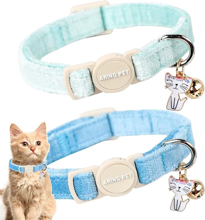 Eco-Friendly ARING PET 2 Pack Cat Collar-Cute Cotton Cat Collar Responsible