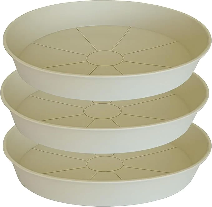 Fine Crafted 3 Pack of 25 26 inch Plant Saucer 4.2 Depth Large Deep Plastic Flower Easy-to-Use