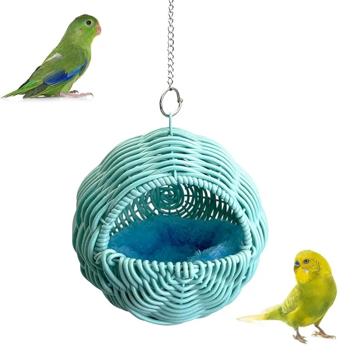 Superior BNOSDM Rattan Parrot Nesting House Bird Nest Parakeet Hanging Swing Soft Eco-Friendly