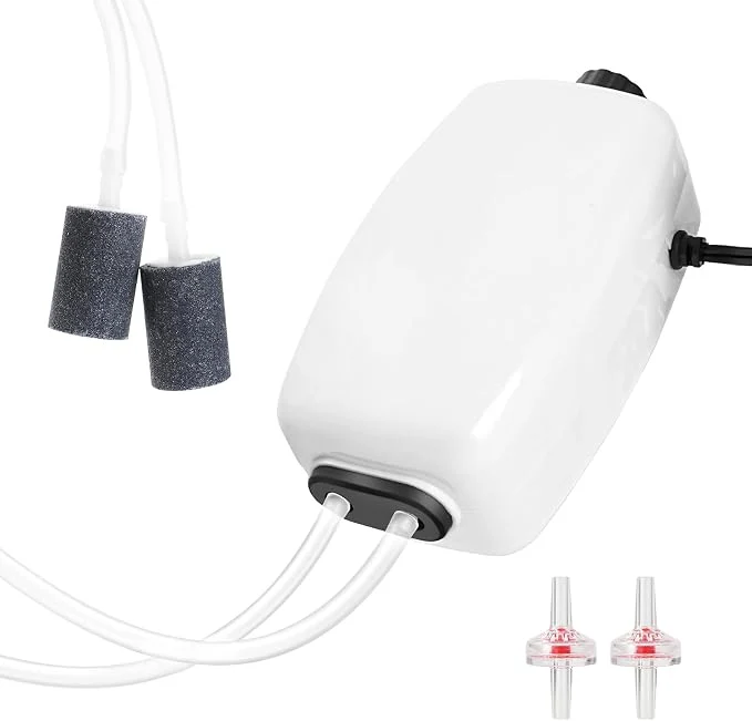 Verified AQUANEAT Aquarium Air Pump for 20-210 Gallon Tank Fish Air Bubbler Hydroponic Convenient