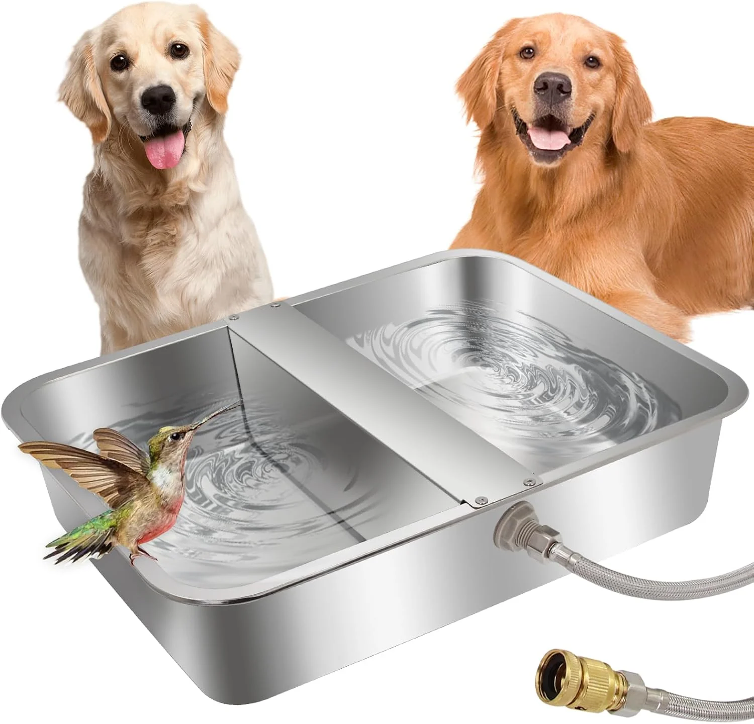 Reliable 4Gal Automatic Water Bowl Dispenser for Dogs Pig Waterer Outdoor Automatic Dog Water Bowl Stianless Steel Auto Fill Livestock Water Trough with Float Valve for Chicken Horse Calf Dog Goat Specialty